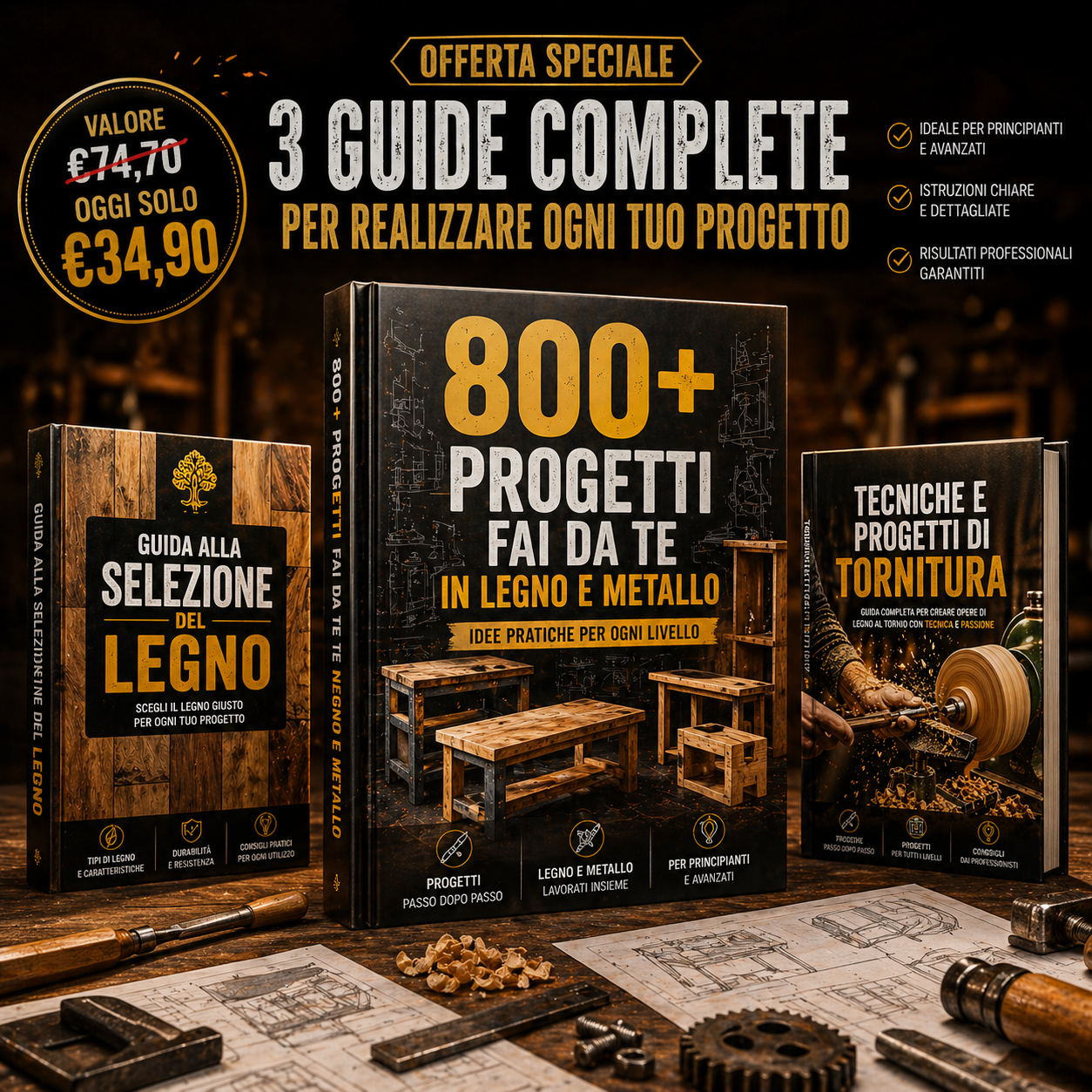 Oltre 800 progetti fai da te in legno/metallo